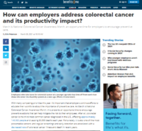 How can employers address colorectal cancer and its productivity impact?