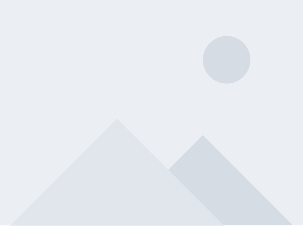 Stock placeholder image with grayscale geometrical mountain landscape