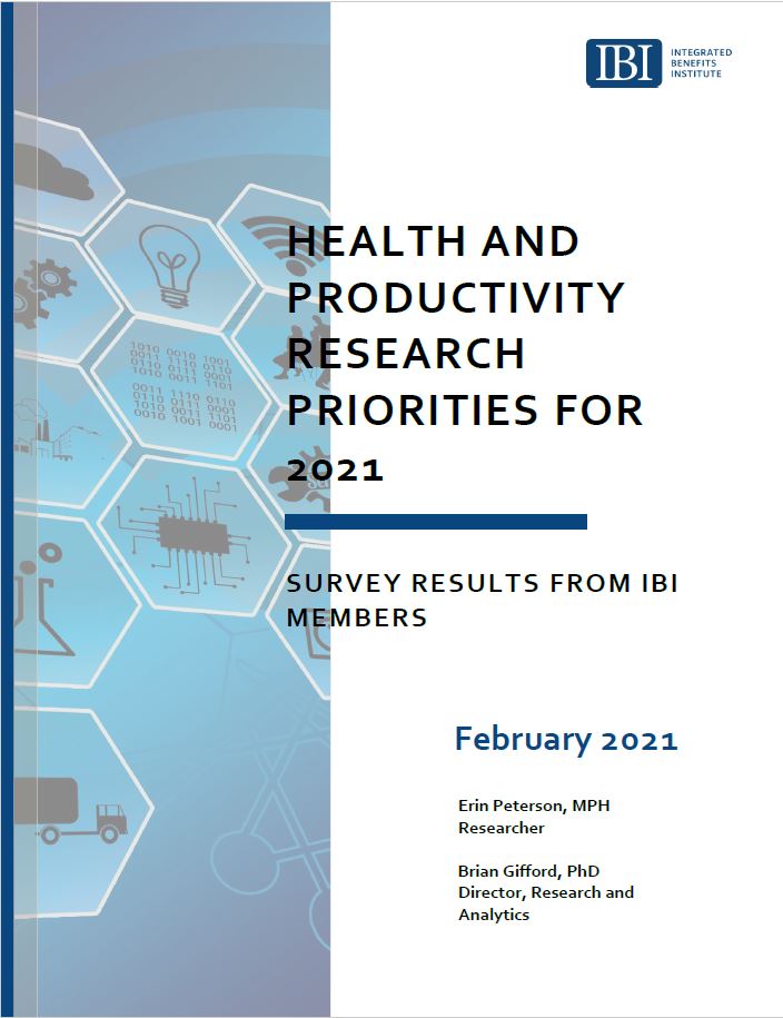 Health and Productivity Research Priorities for 2021